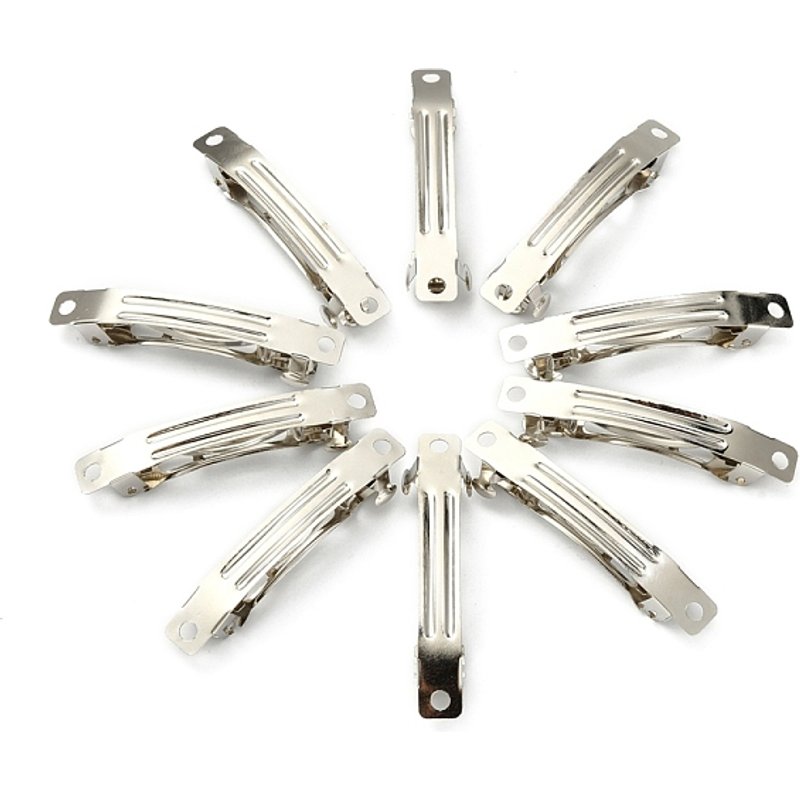 Supports de barrette en fer, pince à cheveux française, platine, 51x7x5mm — Accessoires pour bijoux