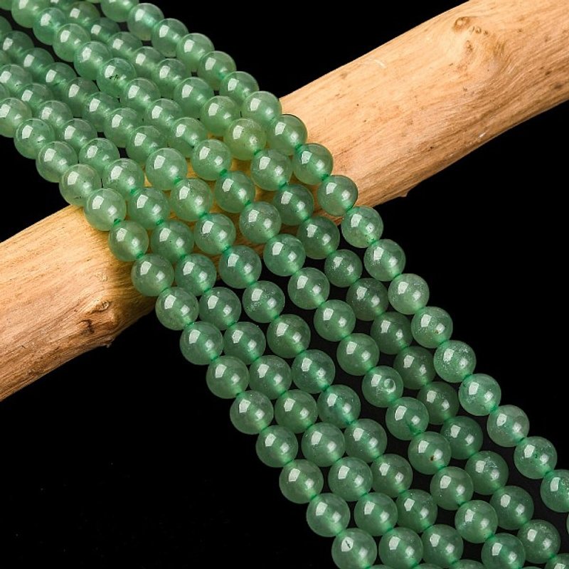 Natural Green Aventurine Round Bead Strands, 6mm, 15 inch — Jewelry Beads