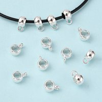 Bails Tubulaires en Alliage de Style Tibétain - Argent, 8x5mm, Sans Cadmium — Accessoires pour bijoux