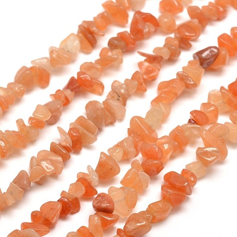 Brins de perles en aventurine rouge naturelle, 5-8mm, 31,5 pouces — Perles à bijoux