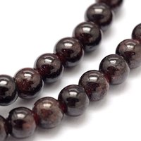 Garnet Round Beads Strands, 6mm, 1mm Hole, 62pcs, 15.3 inch — Jewelry Beads