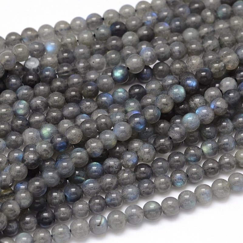 Natural Labradorite Round Bead Strands, Grade AA, 6mm, 38cm — Jewelry Beads