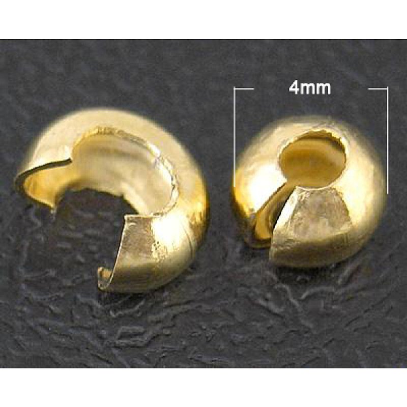 Couvre-perles en laiton, sans nickel, couleur dorée, diamètre de 4mm — Perles à bijoux