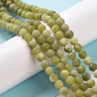 Brins de perles en jade naturel taïwanais givré, 6mm, 14-14.5 pouces — Perles à bijoux