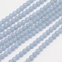 Natural Angelite Beads Strands, Round, 4mm, 15.5 inch, 98pcs — Jewelry Beads