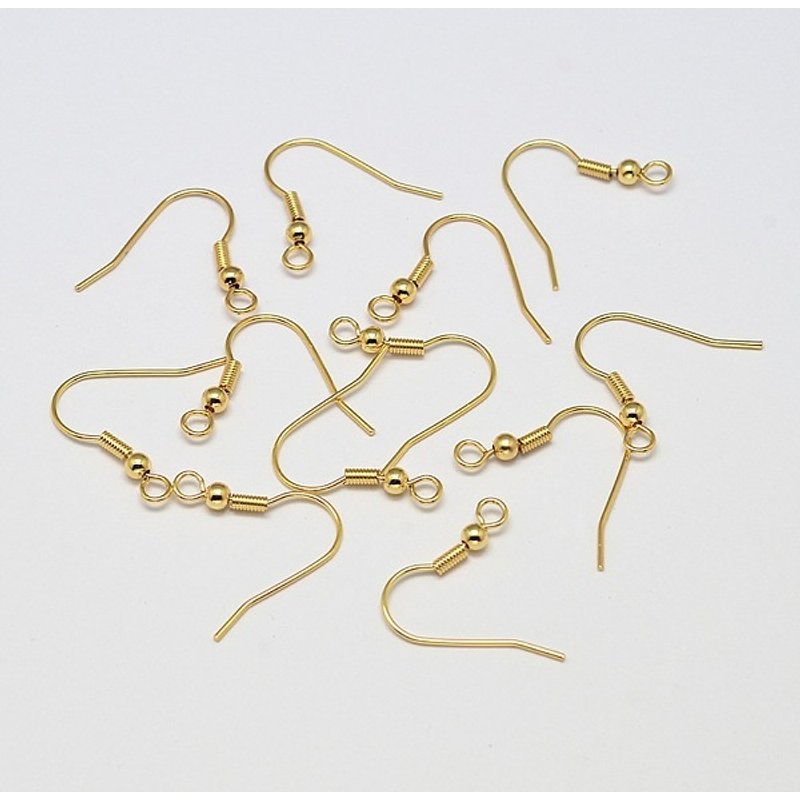Crochets de Boucles d'Oreilles en Laiton avec Boucle Horizontale, Plaqué Or 18K — Accessoires pour bijoux