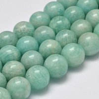 Brins de perles rondes en amazonite naturelle AB, 8mm, 48pcs — Perles à bijoux