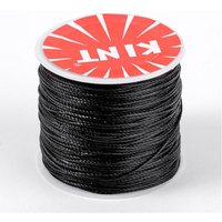 Corde torsadée en polyester ciré ronde, noire, 0,5 mm, 115,92 verges