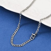 201 Stainless Steel Curb Chain Necklace with Lobster Claw Clasp — Pendant Necklace