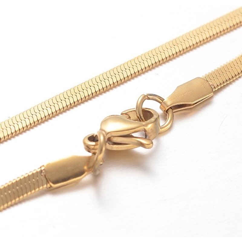 Collier en Chaîne Serpentine en Acier Inoxydable 304, 17.7 pouces — Collier pendentif