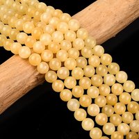 Natural Yellow Jade Bead Strands, Round, 6mm, 31pcs/strand — Jewelry Beads