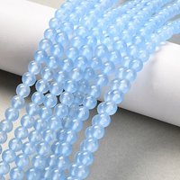 Natural & Dyed Malaysia Jade Bead Strands, Light Sky Blue, 4mm — Jewelry Beads