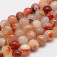 Fils de perles de sardonyx naturel, rond, qualité A, 8 mm, 14.5 pouces — Perles à bijoux