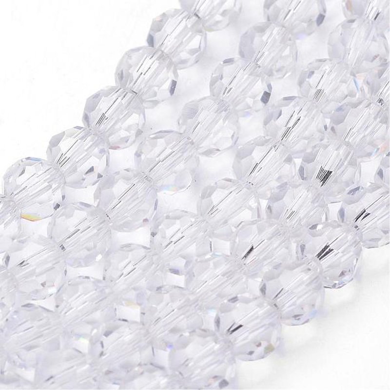 Brins de perles en verre transparent, imitation cristal autrichien, 8mm — Perles à bijoux