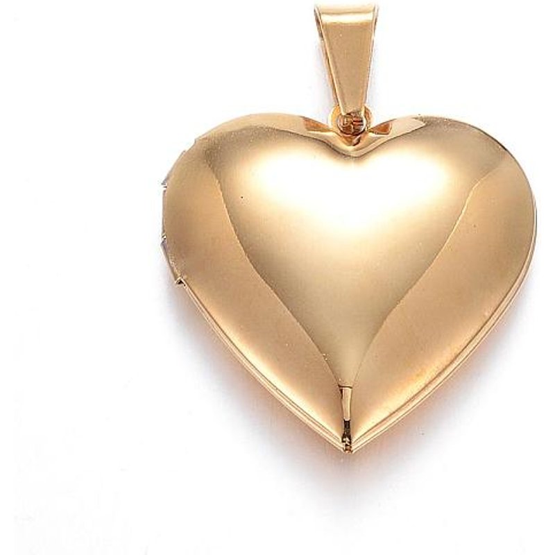 Pendentif en Forme de Cœur en Acier Inoxydable 316, Plaqué Or — Breloques et pendentifs