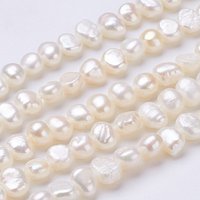 Brins de Perles de Culture d'Eau Douce Naturelles, Couleur Coquillage — Perles à bijoux