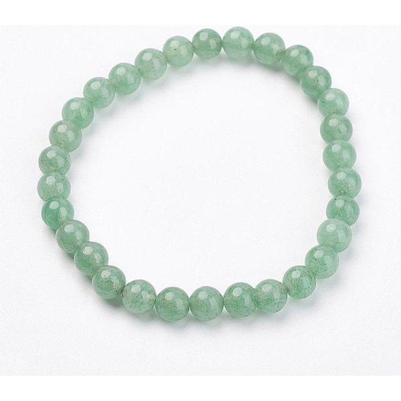 Bracelet Élastique en Aventurine Verte Naturelle, Diamètre Intérieur de 49mm — Bracelet Femme