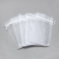 Sacs en Organza pour Potpourri, Rectangulaires, Blanc, 16x11cm