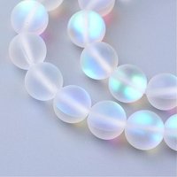Synthetic Moonstone Beads Strands, Holographic, Dyed, 6mm — Jewelry Beads