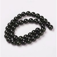Brins de perles en or vert synthétique, rondes, 8 mm, 14 pouces — Perles à bijoux
