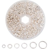 Anneaux fendus en fer, anneaux à double boucle, 4mm à 10mm, plaqué argent — Accessoires pour bijoux