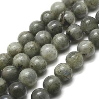 Natural Labradorite Bead Strands, Round 4mm, 15 inch
