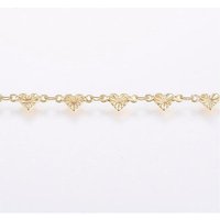 Handmade Ion Plating 304 Stainless Steel Bar Link Chains, Golden