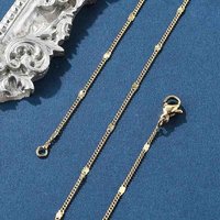 Collier en chaîne en laiton avec fermoir à homard, plaqué or 18K — Collier pendentif