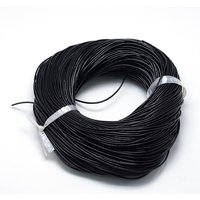 Spray Painted Cowhide Leather Cords, Black, 2.0mm, 100 yards — Chains, Wire & Cord