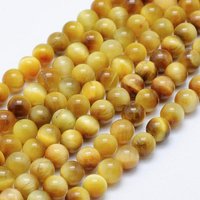 Natural Gold Tiger Eye Beads Strands, Round, 6mm, 14.9 inch — Jewelry Beads