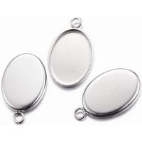 Réglages de cabochon oval en acier inoxydable 304 — Accessoires pour bijoux