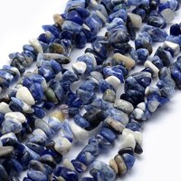 Fils de perles de sodalite naturelle, chip, 5-8mm, 31 pouces — Perles à bijoux