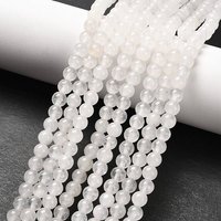 Fil de perles rondes en jade blanc naturel, 4mm, 88pcs, 14.5 pouces