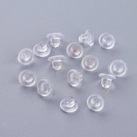 Plastic Ear Nuts Earring Backs Clear 5x7mm Hole 0.3mm — Jewelry Findings