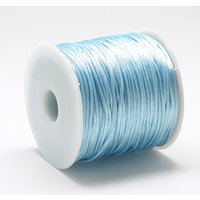 Nylon Rattail Satin Cord, Light Sky Blue, 1mm, 76.55 yards