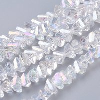 Brins de perles en verre électroplaqué, couleur AB, triangle, clair — Perles à bijoux