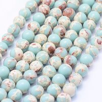Synthetic Imperial Jasper Beads Strands, Round Aquamarine, 8-8.5mm — Jewelry Beads
