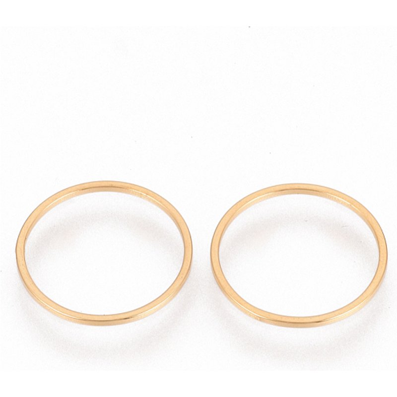 Ion Plating 304 Stainless Steel Linking Ring, Golden, 16x0.8mm — Jewelry Findings