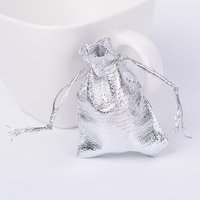 Rectangle Silver Organza Bags, 7x5cm — Jewelry Display & Storage