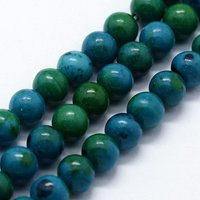 Brins de perles de chrysocolle synthétique, rondes, 8mm, 46pcs/brin — Perles à bijoux