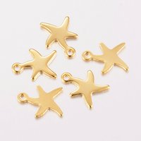 Charm en Acier Inoxydable 304, Étoile de Mer, Plaqué Or 18k — Breloques et pendentifs