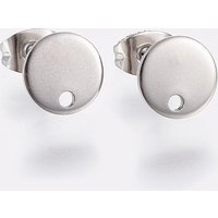 Non-Tarnish 304 Stainless Steel Stud Earring Findings with Loop — Jewelry Findings