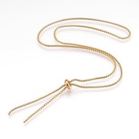 Collier Lariat Ajustable en Acier Inoxydable 304, Doré, 25,7 pouces — Collier pendentif