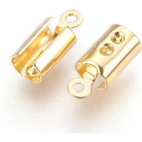 Embouts de Crimp Pliables en Acier Inoxydable 304, Plaqué Or 18K — Accessoires pour bijoux