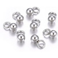 Breloques sphériques en acier inoxydable 304, boule ronde, 5.5x3mm — Breloques et pendentifs