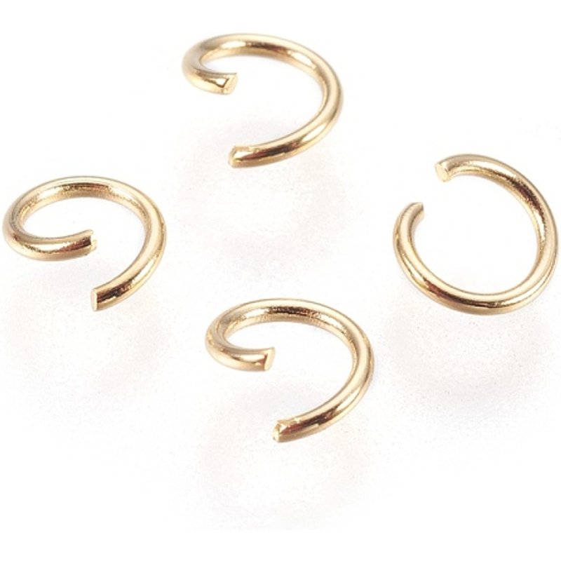 Anneaux de saut ouverts en acier inoxydable 304, dorés, 21 gauge, 1000pcs — Accessoires pour bijoux