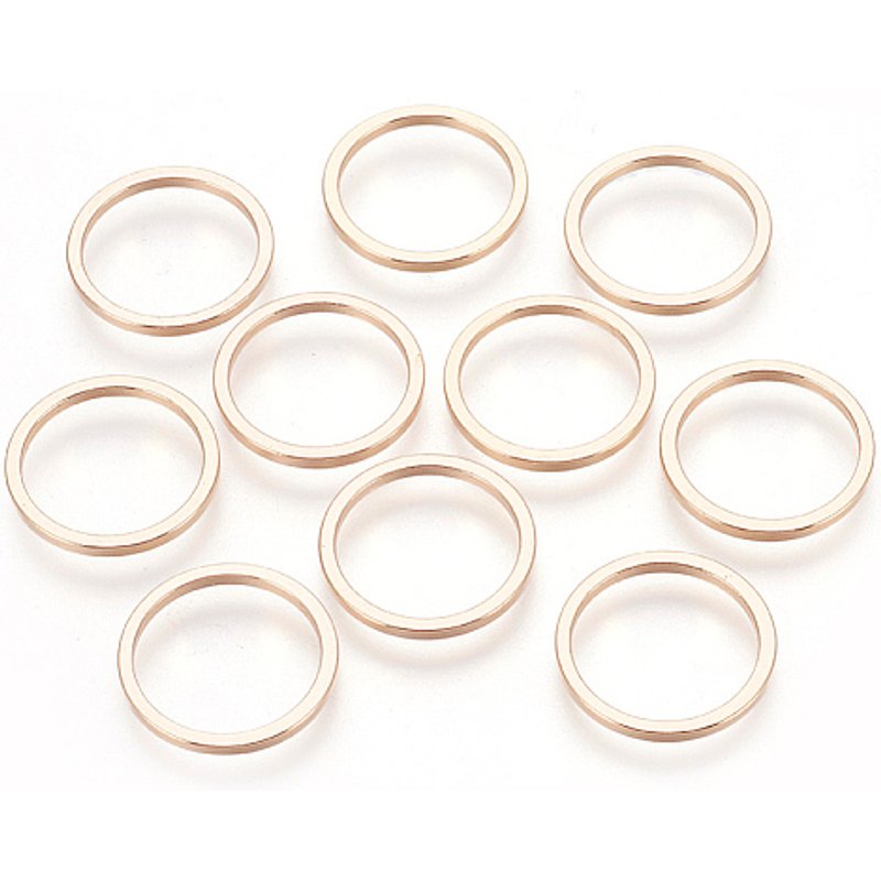 Brass Linking Rings, Nickel Free, 18K Gold Plated, 20x1.5mm — Jewelry Findings