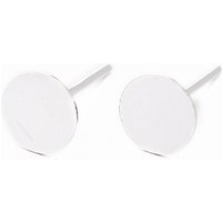 925 Sterling Silver Round Flat Pad Stud Earring Findings — Jewelry Findings