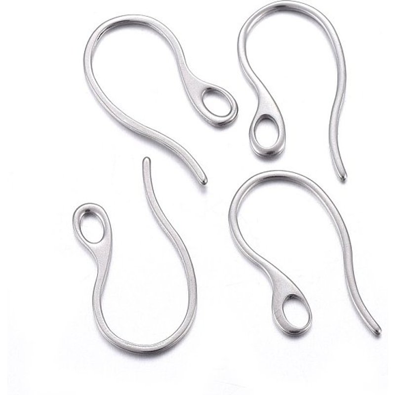 Crochets de Boucles d'Oreilles en Acier Inoxydable 304 avec Boucle Horizontale — Accessoires pour bijoux