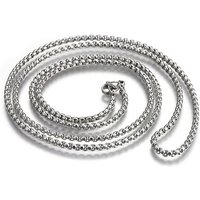 Collier en Chaîne Boîte en Acier Inoxydable 304 avec Fermoir